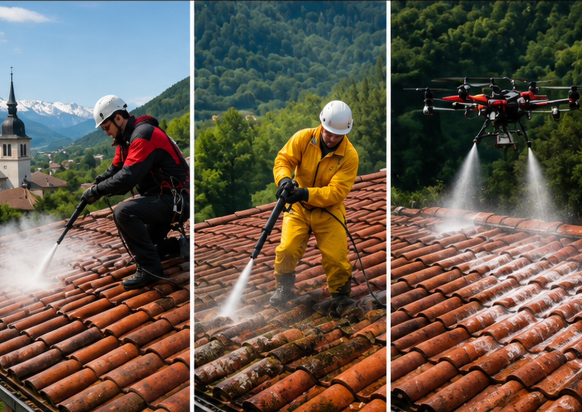 Nettoyage de toiture : drone, Karcher ou vapeur, quelle méthode choisir ?
